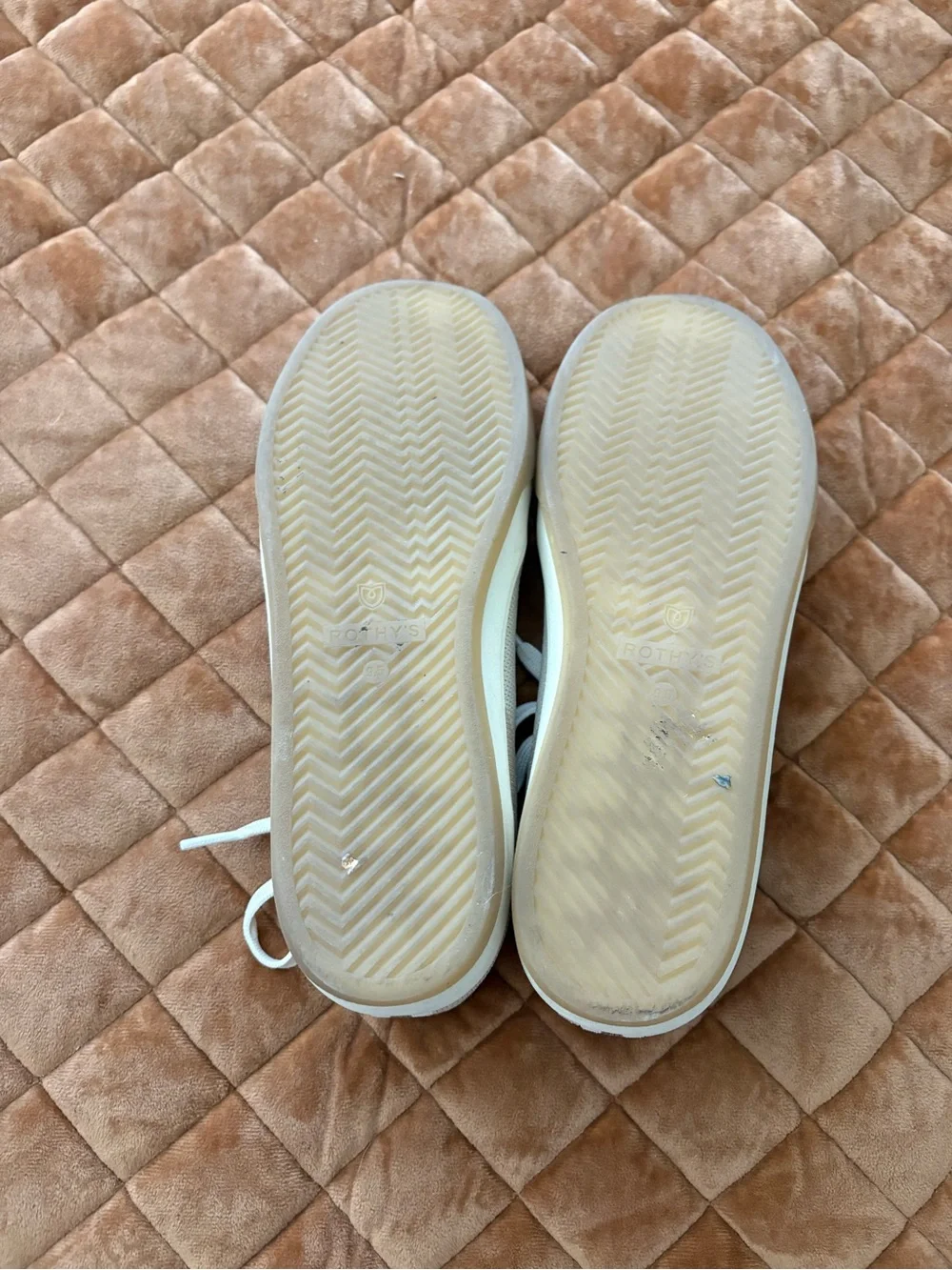 Rothy's Cream Knit Lace-Up Women's Sneakers